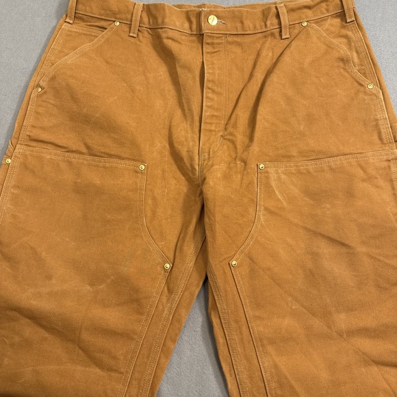 CarharttB01-BROWN Double Knee Loosefit MADE UNION/USA MEN 40X34